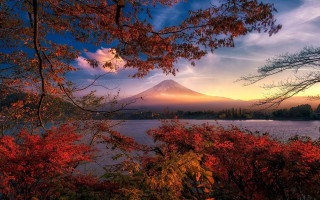 Mountain lake autumn leaves sunset - anthony s waters free wallpaper