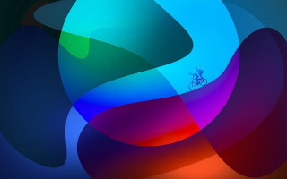 Colorful abstract bicycle blue red - a bicycle free wallpaper