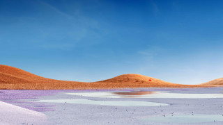 Desert lake mountains blue sky - cloud above free wallpaper