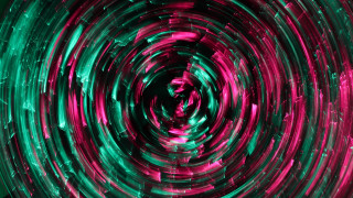 Circular green pink lights dark - chromatic free wallpaper