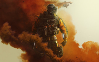 Space suit smoke smokestacks fighter - dom qwek free wallpaper