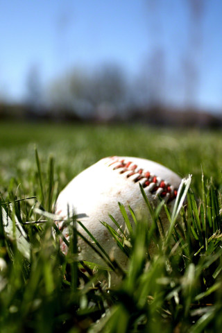 Baseball grass blue sky clouds - a few cloud free wallpaper