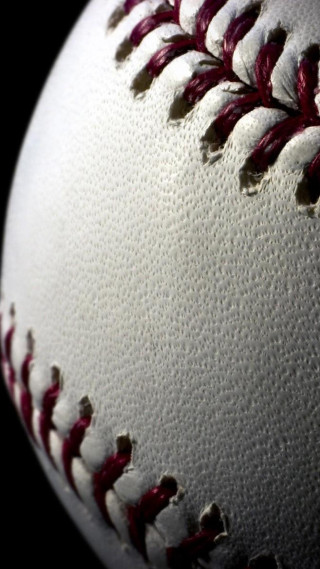 Baseball red stitch dark room - lowbrow free wallpaper