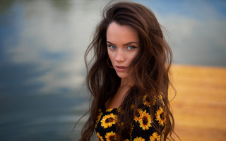 Woman long hair water dock - a body of water free wallpaper for desktop