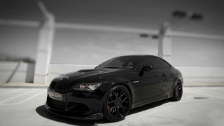 Black car parking lot white - a black car free wallpaper