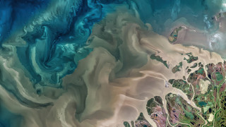 Satellite water land water space - a large body of water free wallpaper