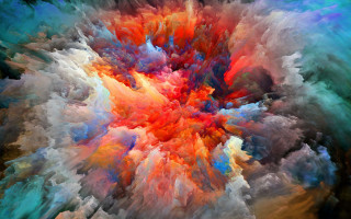 Colorful fire breathing embers flame - a colorful painting free wallpaper