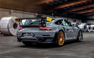 Grey porsche garage yellow flag - a garage free wallpaper