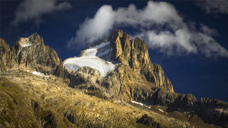 Mountain snow peak clouds sky - peak free wallpaper