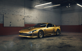 Gold sports car garage red - shiny free wallpaper