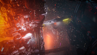 Futuristic city lights wires cyberpunk - cedric peyravernay free wallpaper