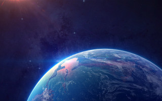 Earth space stars sun blue - a view of the earth free wallpaper