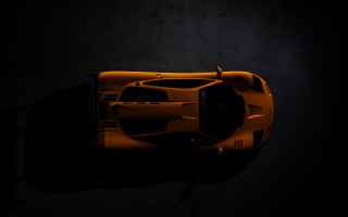 Yellow sports car dark room 6 - f 8 aperture free wallpaper