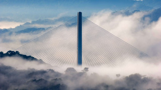 Bridge clouds blue sky cityscape - the cloud free wallpaper