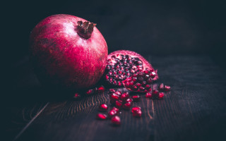 Pomegranate half still life night - food photography free wallpaper