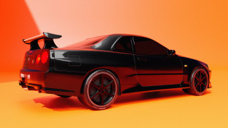 Black sports car red taillight 4 - a red tail light free wallpaper