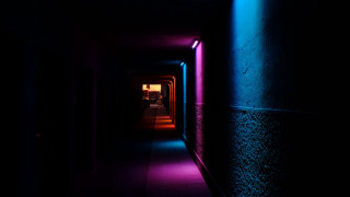 Long hallway light dark neon - the end of it free wallpaper