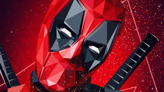 Deadpool guitar red background stars - deconstructivism free wallpaper