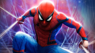 Spiderman stage sitting action painting - a spider man free wallpaper