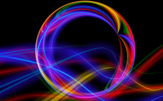Colorful abstract o black lightning - effect free wallpaper