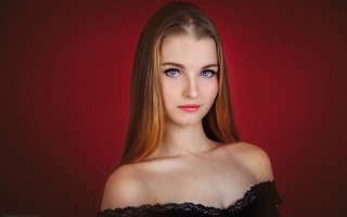 Elina karimova blue eyes red - a picture free wallpaper