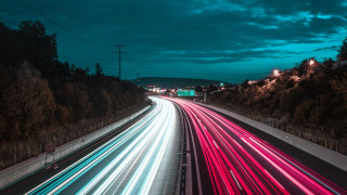 Highway traffic night longexposure light - a highway free wallpaper