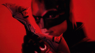Man mask scissors red background - a red background behind free wallpaper