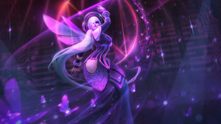 Purple fantasy woman butterfly glow - art free wallpaper