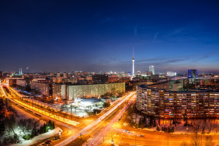 City skyline busy street highway - berlin secession free wallpaper