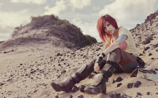 Redhair beachboots sand sunset outdoors - apocalyptic free wallpaper