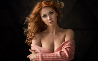 Redhair pinkshirt crossedarms elina karimova - a pink shirt free wallpaper