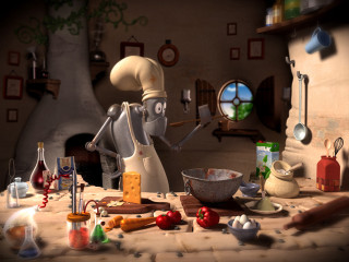 Cartoon character cooking meal kitchen - les automatiste free wallpaper