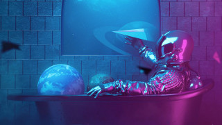 Space suit bathtub paper airplane - a bathtub free wallpaper