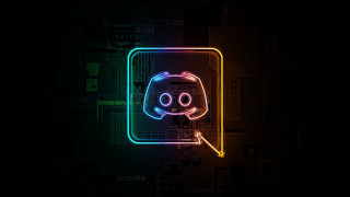 Neon face cyberpunk squares glowing - beeple free wallpaper