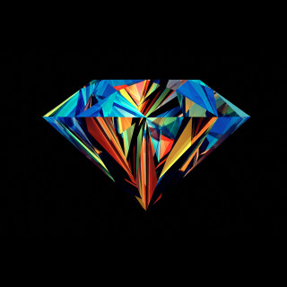 Colorful diamond black background abstract - holography free wallpaper