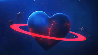 Heart red ring blue space - a red ring free wallpaper