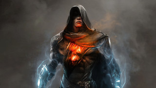 Hooded man glowing light fantasy - glowing free wallpaper