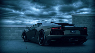 Sports car night parking lot 3 - nice free wallpaper