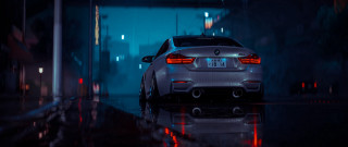 Car alley night lights 3d - a dark alley free wallpaper