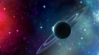Black hole red blue stars - a black hole in the sky free wallpaper