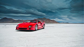 Red sports car desert mountains 7 - a desert free wallpaper