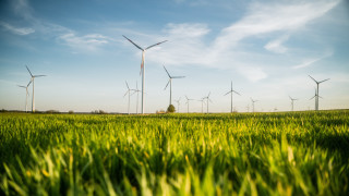 Green grass wind turbines clouds - green grass free wallpaper for desktop