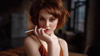 Woman smoking dark room window - 1 9 6 0 s free wallpaper