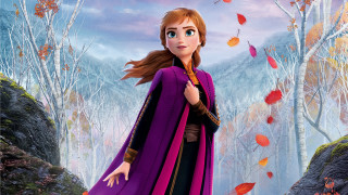 Young girl purple black dress - a forest free wallpaper