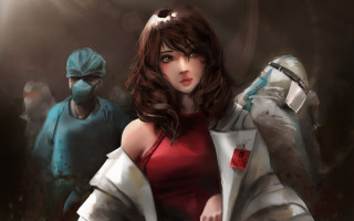 Woman red dress knife man - a knife and a knife free wallpaper