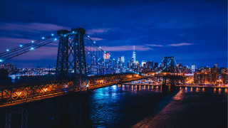 Bridge city lights night matte - cinematic free wallpaper for desktop
