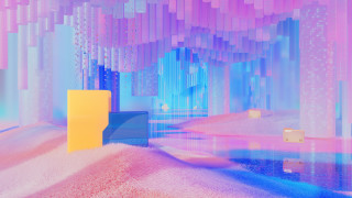 White pink walls blue yellow - table free wallpaper