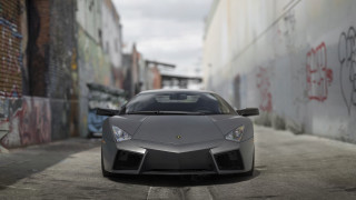 Grey sports car alley graffiti - the wall behind free wallpaper