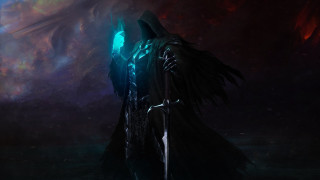 Dark knight green glow foggy - epic fantasy character art free wallpaper