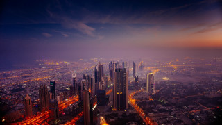 City lights night skyline mountains - a sky line free wallpaper